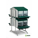 8 Compartment, 2 Tier, Double Side Rollaway Nestboxes.