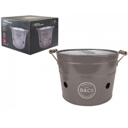 B&Co Karridale Family Sized Bucket BBQ Portable - Grey